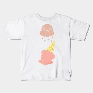 Cute Ghost Cloud Dropping Ice Cream Kids T-Shirt